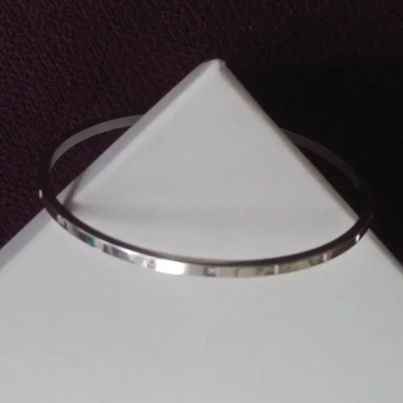 Stainless Steel/CZ Bangle - Picture 3 of 4